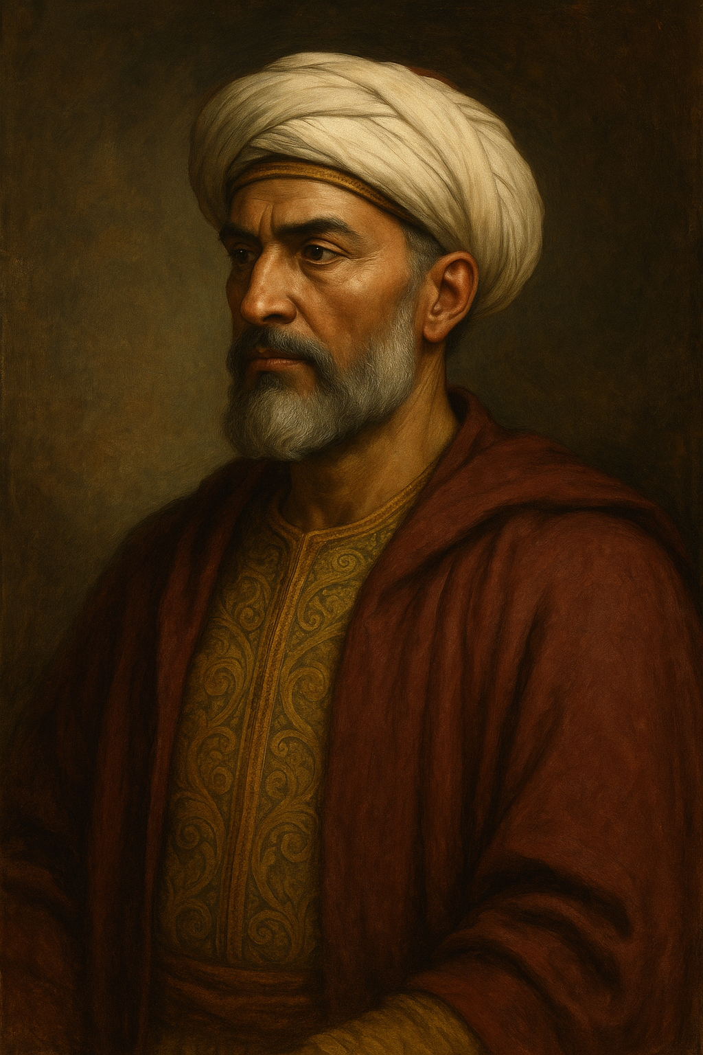 Retrato idealizado o ilustración del Conde Casio, figura histórica del siglo VIII